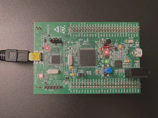 Board with Red LED Turned On